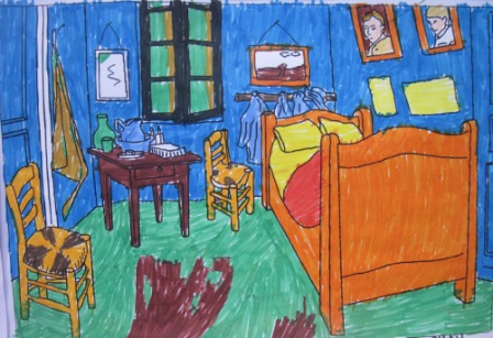 14. Tecnica Espressionista coloritura con pennarelli de La stanza di V. Van Gogh (formato A4)