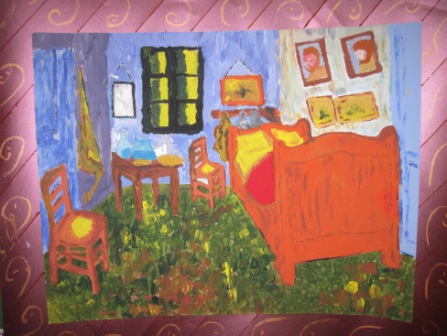 18. Copia de La stanza di V.Van Gogh. Tecnica espressionista a pennellate 72x55cm